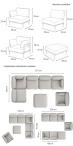 Meble modułowe premium na 7 osób Salve Beige Cashmere 5 Comfort
