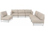 Nowoczesne meble wypoczynkowe na taras - narożnik Salve Beige Cashmere 6 modułów
