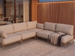 Nowoczesne meble wypoczynkowe na taras - narożnik Salve Beige 6 modułów