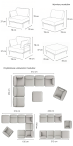 Meble modułowe metalowe 8 elementów Salve Beige 6 Comfort