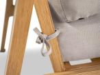 Komplet mebli kawowych na taras z sofą, dwoma fotelami i pufami - Tavaro Dining Wood