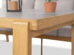 Komplet mebli kawowych na taras z sofą, dwoma fotelami i pufami - Tavaro Dining Wood