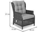 Fotel technorattanowy Laritto z regulacją - Creme - 2szt