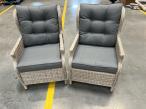 OUTLET - Komplet foteli technorattanowych Laritto z regulacją - Creme - 2szt