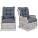 Fotel technorattanowy Laritto z regulacją - Creme - 2szt