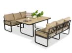 Zestaw mebli ogrodowych dla 6 osób - 2 sofy 175cm i stół 160x90 - Panaon WB