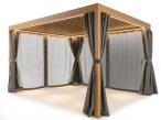 Drewniana pergola tarasowa z oświetleniem LED Nefir 2.0 2x4 + zasłony+ moskitiery - Woodlook