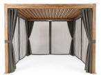 Pergola tarasowa w kolorze drewna Nefir 2.0 3x3 + zasłony+ moskitiery - Woodlook