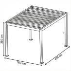 Metalowa pergola na taras 3x4 z zasłonami i moskitierą Nefir - Antracite