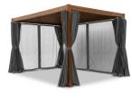Drewnopodobna pergola na taras Nefir 2.0 3x4 + zasłony+ moskitiery - Woodlook