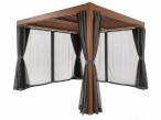 Pergola lamelowa z zasłonami i moskitierą Nefir 2.0 4x4 - Woodlook