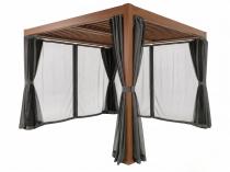 Pergola lamelowa z zasłonami i moskitierą Nefir 2.0 4x4 - Woodlook