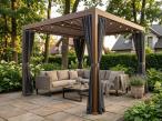 Pergola lamelowa z zasłonami i moskitierą Nefir 2.0 4x4 - Woodlook