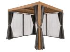Pergola lamelowa z zasłonami i moskitierą Nefir 2.0 4x4 - Woodlook