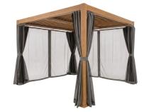 Pergola lamelowa z zasłonami i moskitierą Nefir 2.0 4x4 - Woodlook
