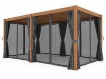 Komplet pergola z zasłonami i moskitierami Nefir 2.0 3x6 - Woodlook