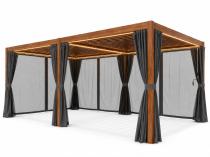 Derwnopodobna pergola lamelowa 4x6 - oświetlenie, zasłony, moskitiery - Nefir 2.0 - Woodlook