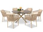 Zestaw mebli ogrodowych 6 krzeseł i stół okrągły 140 cm Orio - Cashmere Beige
