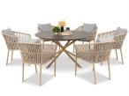 Ekskluzywny komplet tarasowy z plecionką rope Orio Cashmere Chrome - 6+1