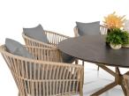 Aluminiowe meble ogrodowe ze szklanym stołem dla 6 osób Orio - Cashmere Pewter