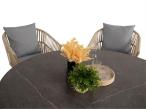 Aluminiowe meble ogrodowe ze szklanym stołem dla 6 osób Orio - Cashmere Pewter