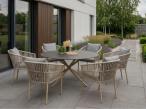 Aluminiowe meble ogrodowe z okrągłym stołem dla 6 osób Orio - Cashmere Pewter