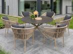 Zestaw obiadowy na taras stół okrągły 140 cm i 6 krzeseł Orio - Cashmere Slate