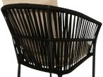 Nowoczesny komplet ogrodowy okrągły Orio ze szklanym blatem 6+1 - Black Beige