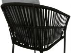 Aluminiowy zestaw tarasowy Orio - okrągły stół hartowany i 6 krzeseł rope - Black Pewter