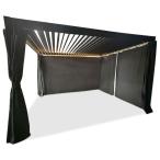 Pergola na taras z oświetleniem LED Nefir 3x4 + zasłony i moskitiery - Antracite