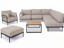 Meble modułowe premium na 7 osób Salve Beige 5 + stolik Comfort