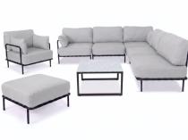 Meble modułowe premium na 7 osób Salve Chrome 5 Comfort + stolik
