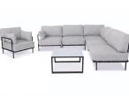 Meble modułowe na taras w stylu loft Salve Chrome 5 Plus + stolik