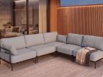 Meble modułowe na taras w stylu loft Salve Chrome 5 Plus + stolik