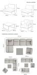 Meble modułowe na taras w stylu loft Salve Slate 5 Plus + stolik
