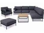 Meble modułowe premium na 7 osób Salve Slate 5 Comfort + stolik