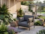 Meble modułowe premium na 7 osób Salve Slate 5 Comfort + stolik