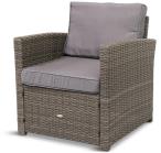 Komplet mebli obiadowych z dużą sofą 186cm technorattan Cofete Dining – Dark Grey