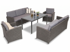 Zestaw dla 8 osób z technorattanu Cofete Grande ze stołem obiadowym Anthracite Dark Grey