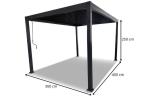 Aluminiowa pergola na taras wolnostojąca Nefir 3x4 z oświetleniem LED - Antracite