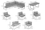 Nowoczesny narożnik ogrodowy z fotelem Kibi Corner - Dark Grey
