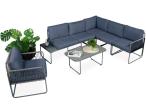 Nowoczesny narożnik ogrodowy z fotelem Kibi Corner - Dark Grey