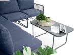 Nowoczesny narożnik ogrodowy z fotelem Kibi Corner - Dark Grey