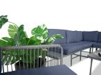 Nowoczesny narożnik ogrodowy z fotelem Kibi Corner - Dark Grey