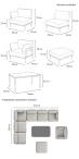 Meble modułowe metalowe 8 elementów Salve 6 Comfort ze stolikiem