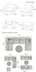 Modułowa sofa narożna ogrodowa, grafit – stal nierdzewna, poduszki olefin wodoodporne, luksusowe - Salve 5 Midi ze stolikiem