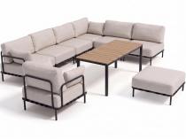 Meble modułowe metalowe 8 elementów Salve Beige 6 Comfort ze stolikiem