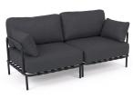 Elegancka sofa dwuosobowa modułowa Salve Slate na taras - 2 elementy