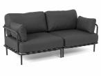 Elegancka sofa dwuosobowa modułowa Salve Slate na taras - 2 elementy