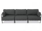Elegancka sofa trzyosobowa modułowa Salve Slate na taras - 3 elementy